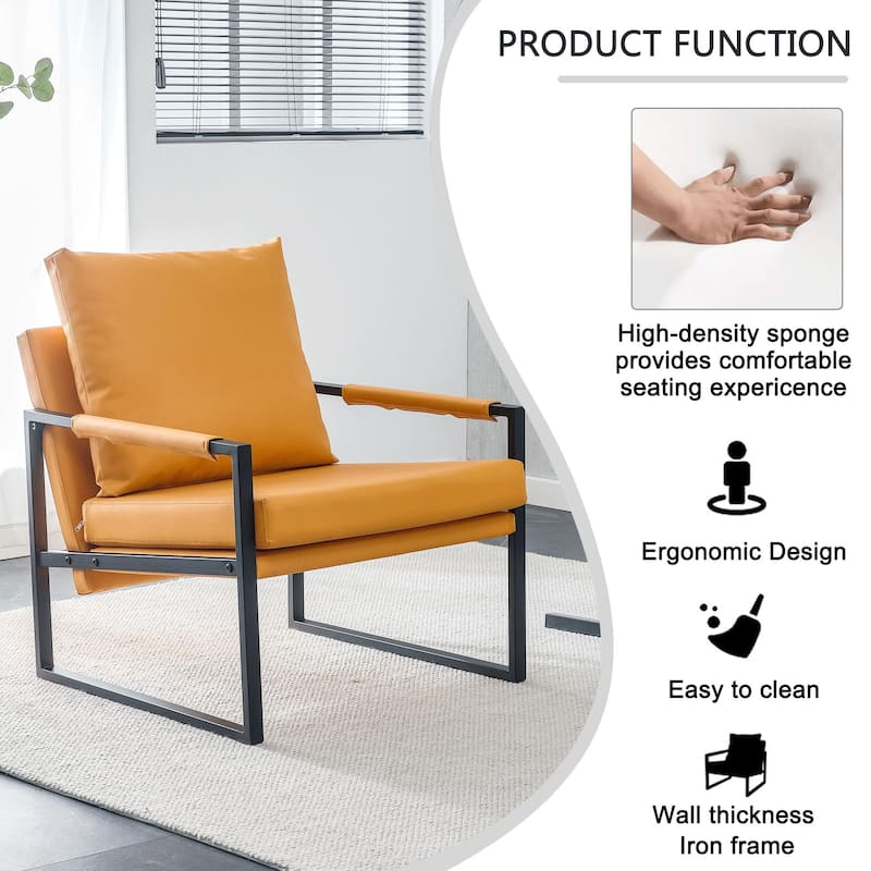 Ouyessir Set of 2 Modern Velvet Accent Chair Linen Sling ArmChair