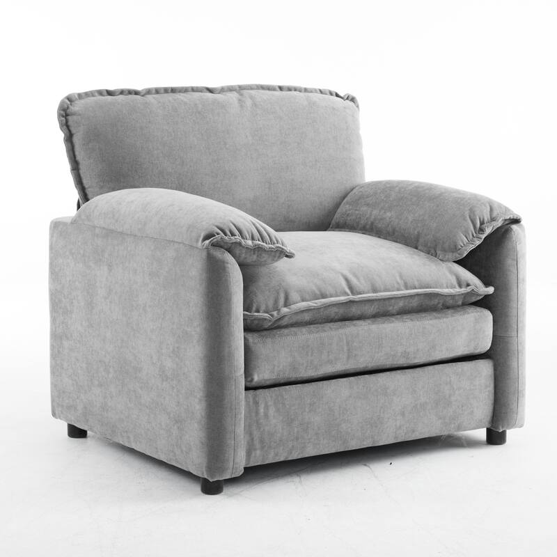Chenille Oversized Lounge Chair with Thick Cushions and High Back Support Wide Seat