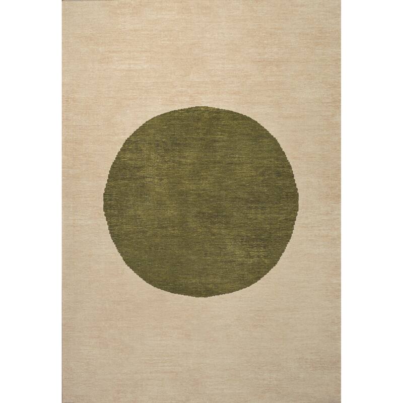 JONATHAN Y Demie Bohemian Textured Weave Floral Machine Washable Area Rug - 8 X 10 - Cream/Green