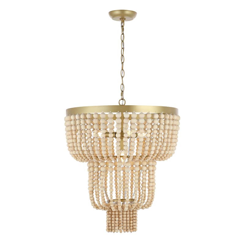 SAFAVIEH Lighting Corinna 4-light 21" Chandelier - 21" W x 21" D x 29-101" H - Brass Painted