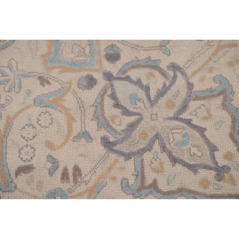 Hand Knotted Oriental 100% Wool Carpet Traditional Medallion Greys & Charcoal Tabriz Area Rug - 12' 5'' X 9' 7''