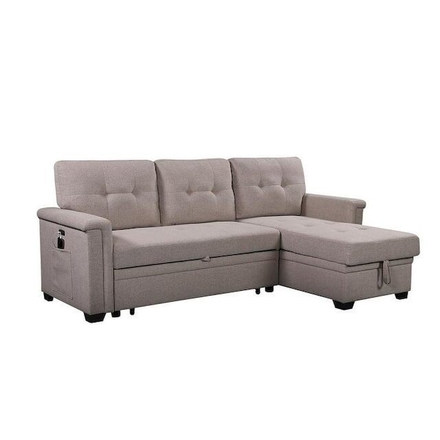 Ashlyn Reversible Sleeper Sofa with Storage Chaise - Light Grey