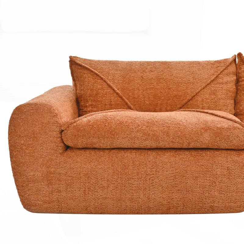 Compressed Sofa with High Density Foam, Integrated Backrest&Seat Cushion, Decorative Edging