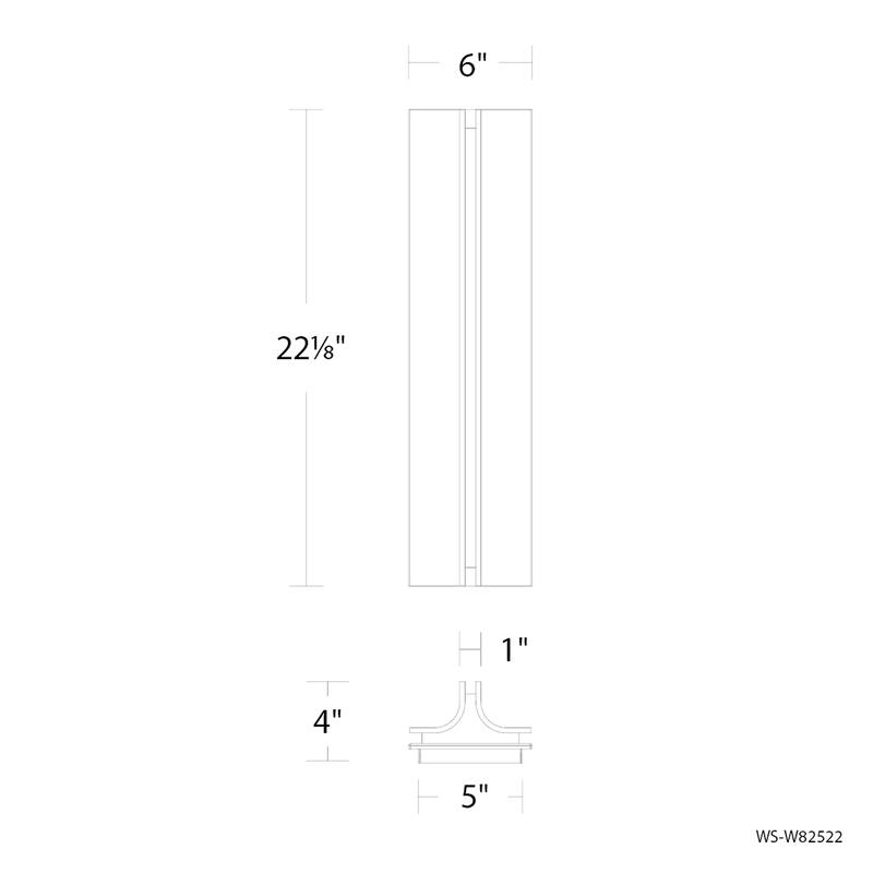 Strait 16in LED Outdoor Wall Light Selectable CCT 2700-3000-3500-4000K set to 2700K in Black