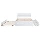 preview thumbnail 16 of 15, Full Size Bed with Twin Size Trundle Bed and 2 Drawers, Wooden Platform Bed Frame with Headboard for Girls Boys Teens Adults