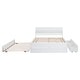 preview thumbnail 16 of 15, Full Size Wooden Platform Bed Frame with Trundle Bed and 2 Drawers