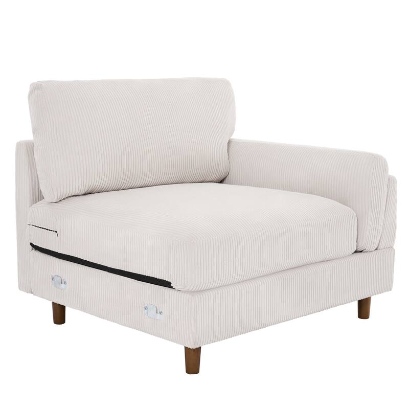 Modern 90" Loveseats Corduroy Sectional Sofa