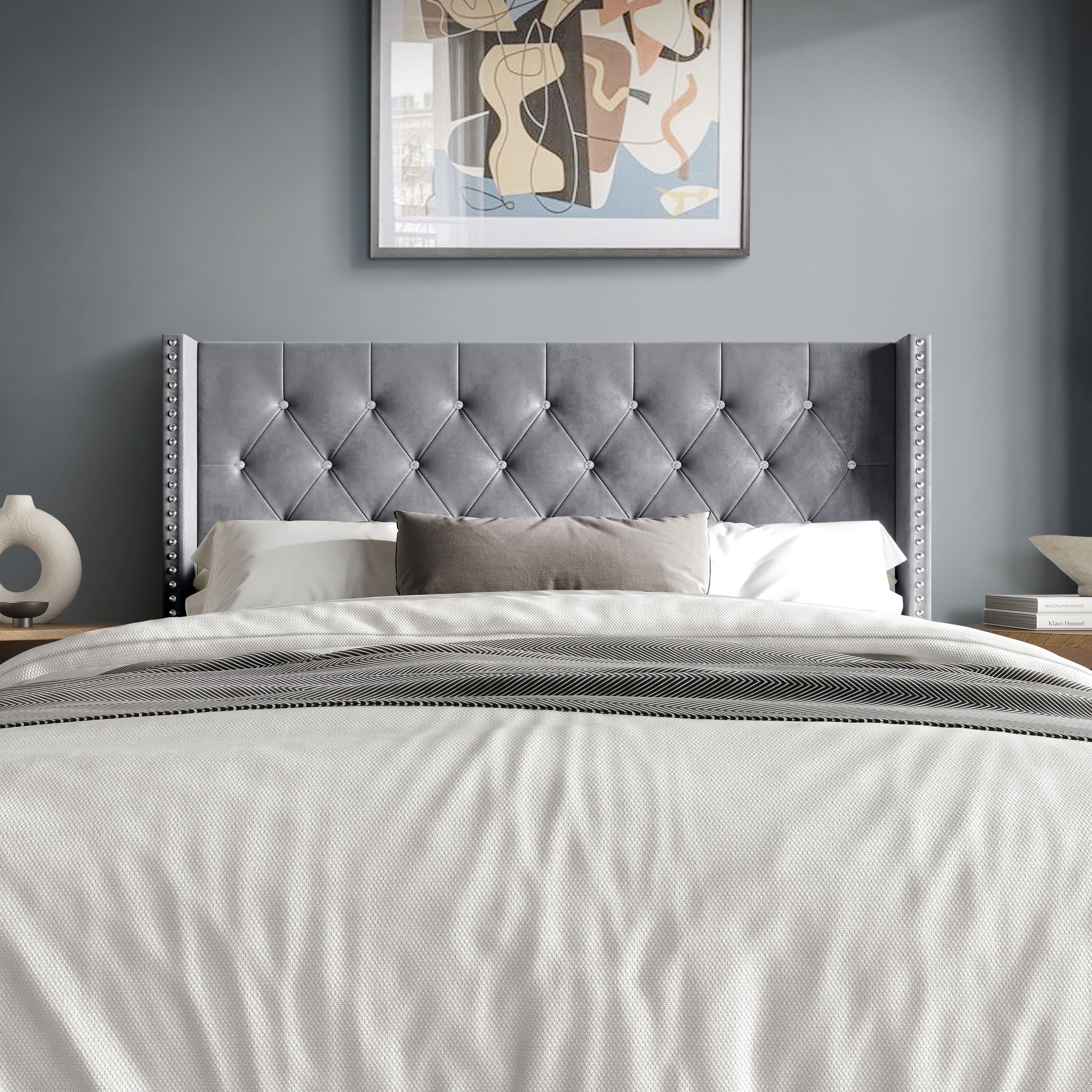 Clayfell Gretna Wingback Tufted Upholstered Headboard