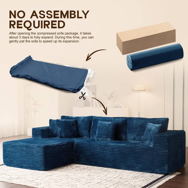 OVIOS All-Foam Plush L-Shaped Sofa​
