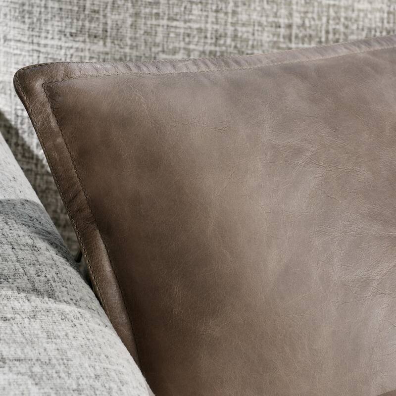 Kosas Home Cheyenne 100% Leather Throw Pillow, Taupe