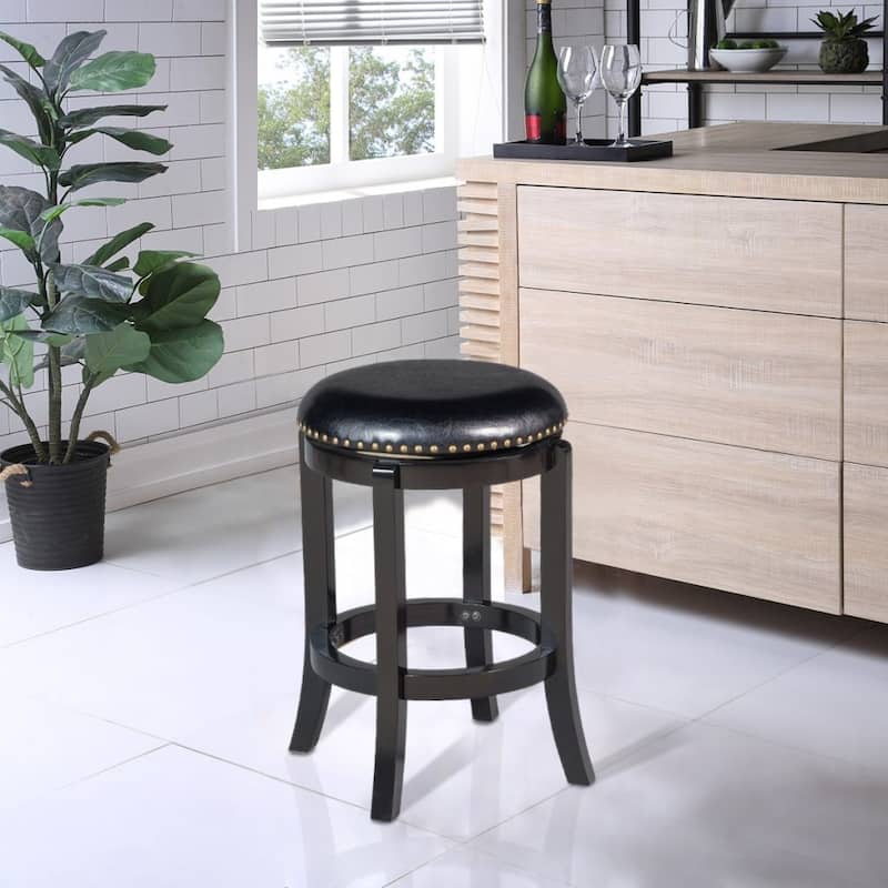 Cordova Black Swivel Counter Height Bar Stool - Black