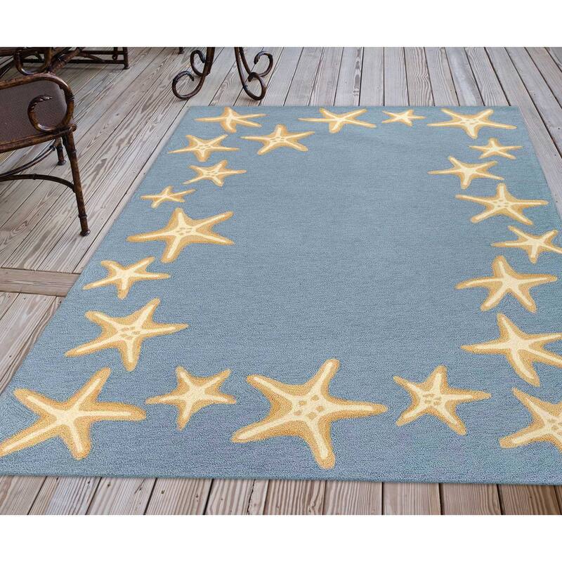Liora Manne Capri Starfish Border Indoor/Outdoor Area Rug