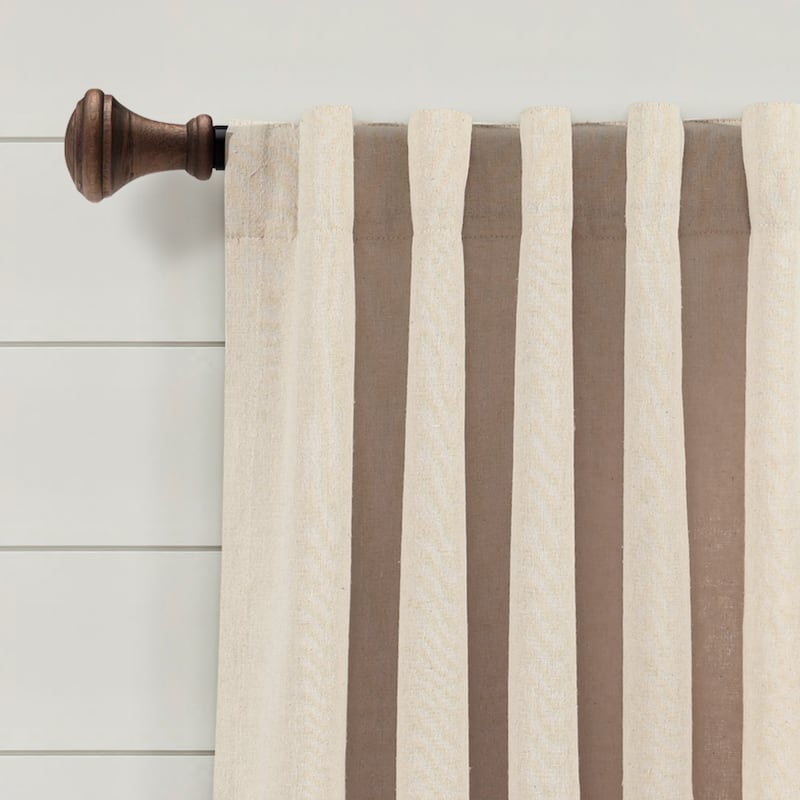Lush Decor Ivy Tassel Faux Linen Window Curtain Panel Pair - 84" x 52"