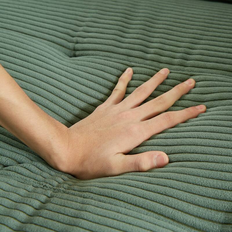 Convertible Storage Sofa with Corduroy Fabric & Adjustable Modular Design - Sleeper Sofa