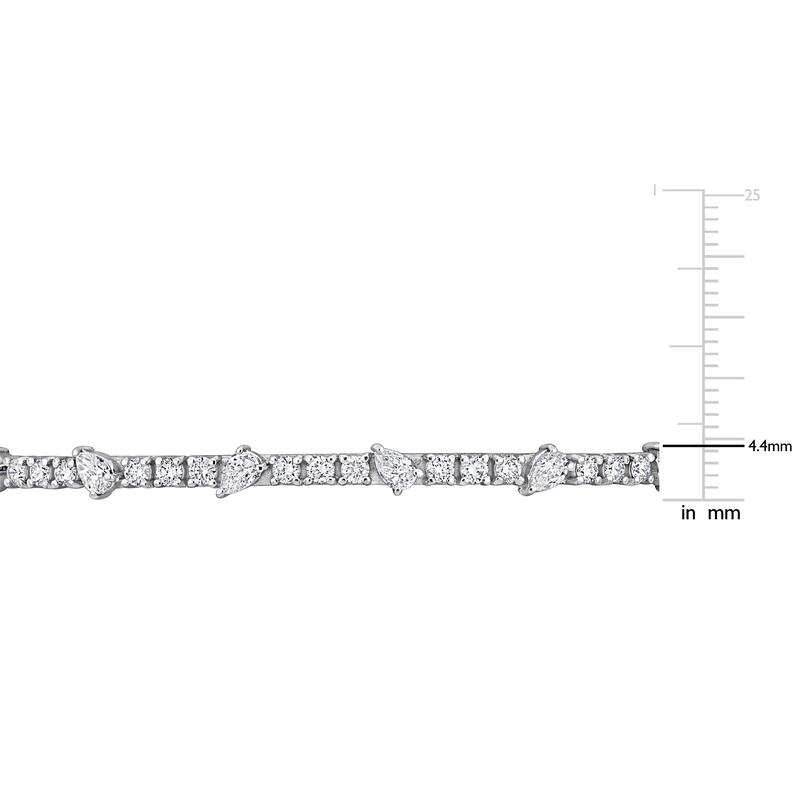 Miadora 14k White Gold Multi-Shape Diamond Tennis Bracelet 2 to 2 1/2ct TDW