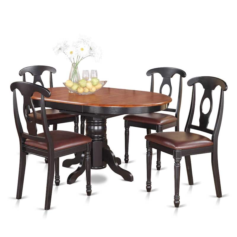 Antique Oval Dining Set - 5 Piece Table & Chair Set - Kitchen Dining Room Furniture