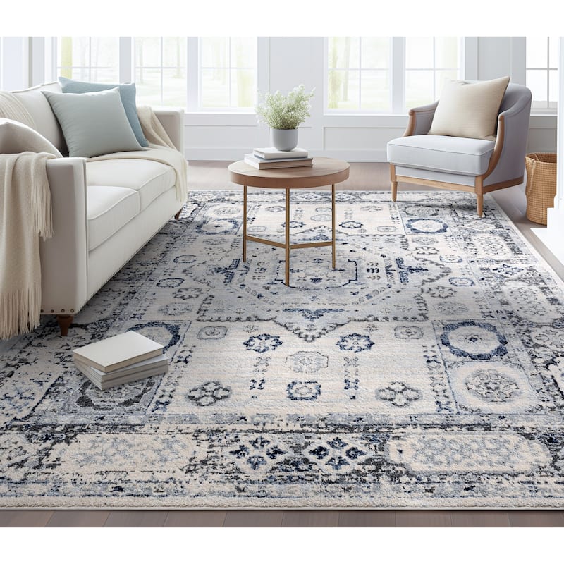 Well Woven Omaha Leon Farmohuse Medallion Soft Rug