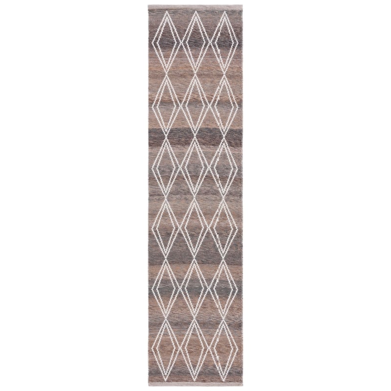 SAFAVIEH Handmade Kilim Jeff Boho Rug - 2'3" x 9' Runner - Brown/Grey