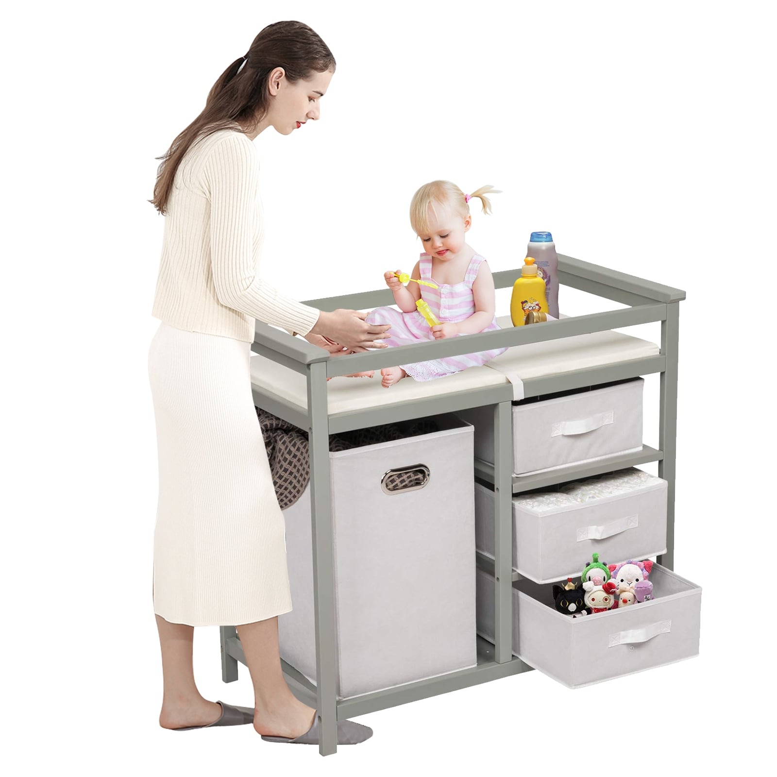 Diaper Changing Pad Changing Table With Hamper Badger BasketBadger