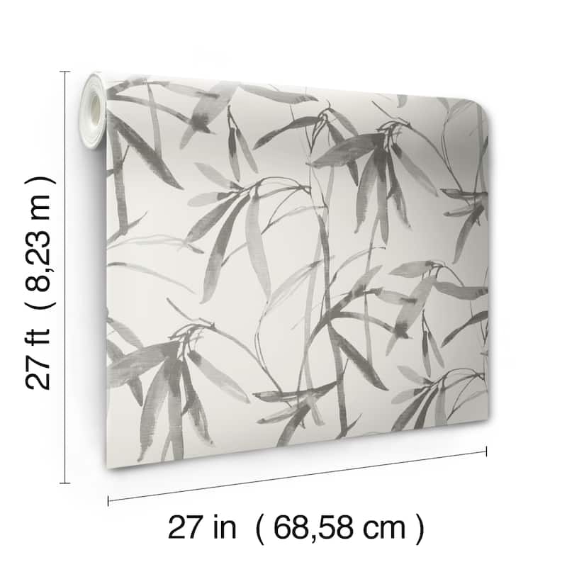 Menton Vinyl Bamboo Ink Wallpaper 27 in x 27 ft = 60.75 sq ft