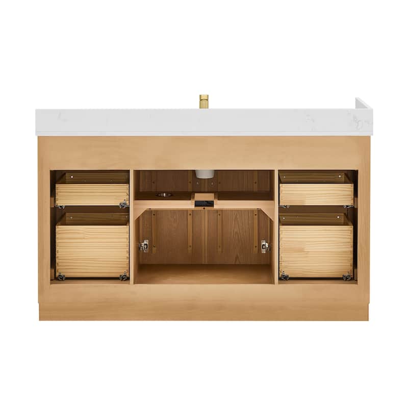 Jakarta Bath Vanity with Quartz Stone Top without Mirror