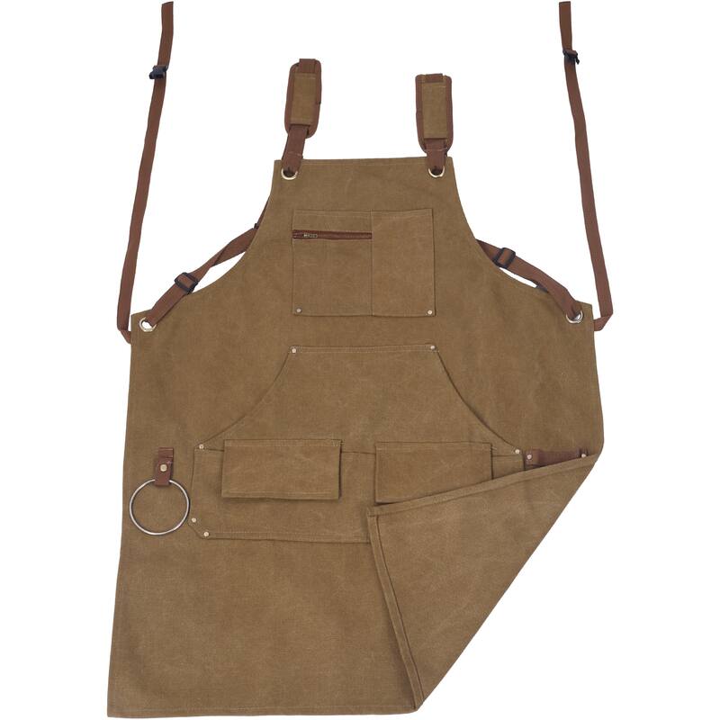 Anmytek Heavy Duty Canvas Work Apron with Pockets for Woodworking Gardening BBQ Men Women