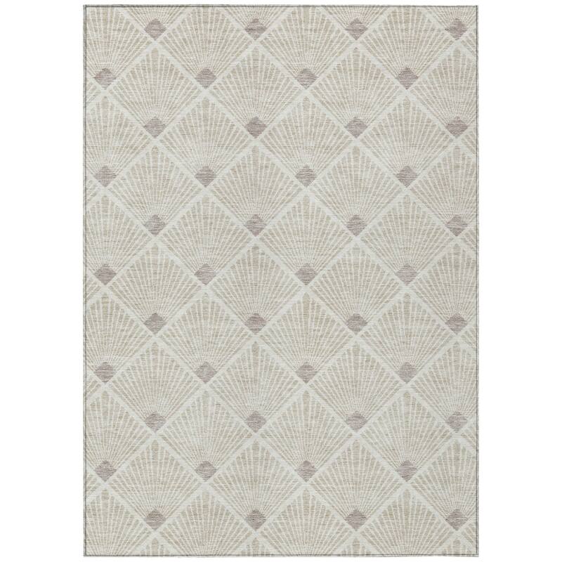 HomeRoots Geometric Transitional Rectangle Outdoor Rug