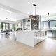 preview thumbnail 10 of 18, Kasy Modern 5-Light Linear Chandelier Textured Glass Unique Kitchen Island Light
