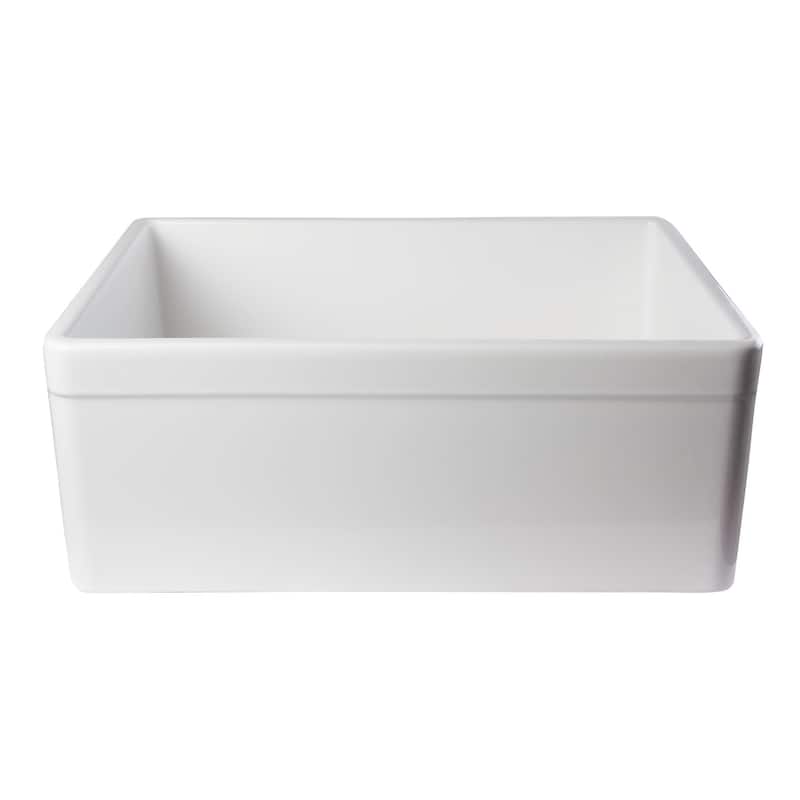Alfi White Fireclay 26-inch Decorative Lip Single Bowl Farmhouse Kitchen Sink