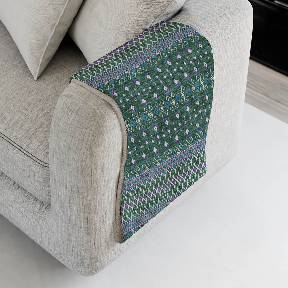 Premium Machine Washable Boho Moroccan Sherpa Throw Blanket