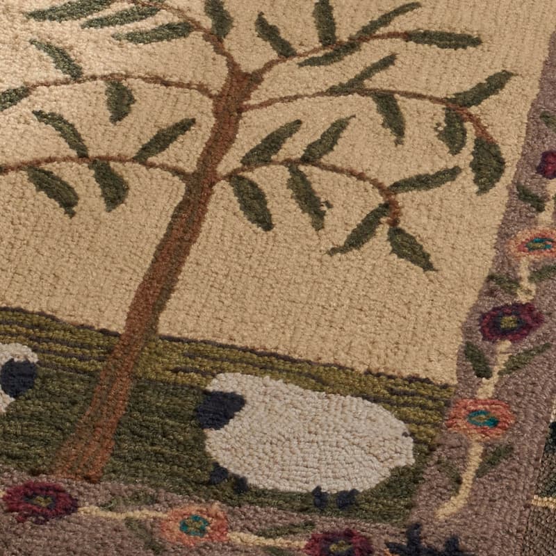 Park Designs Willow & Sheep Hooked Indoor Rug Runner - 2'x6'