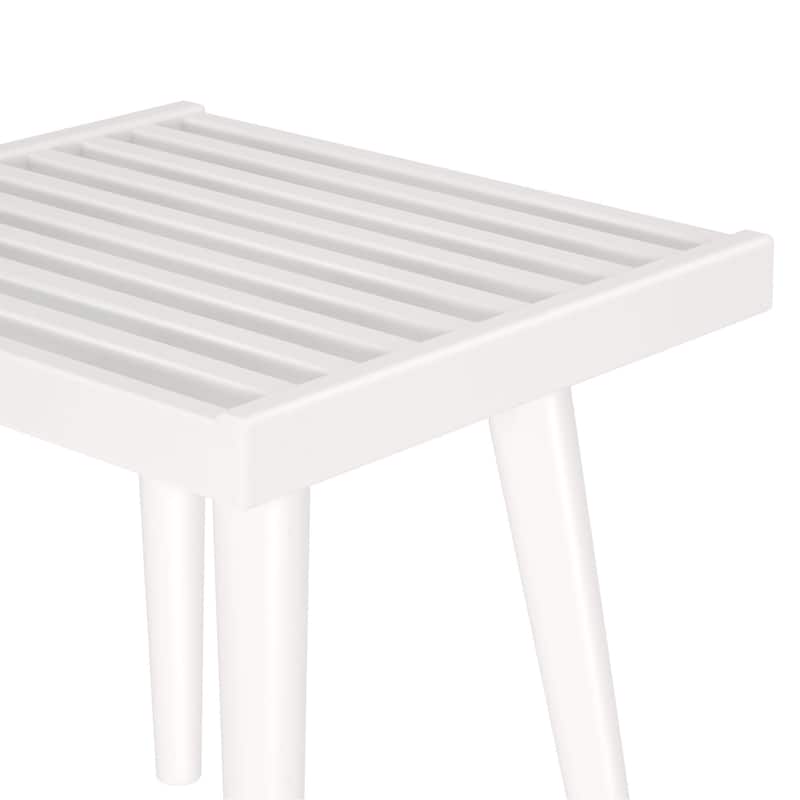 Plank and Beam Mid Century Modern Wood Square Bench