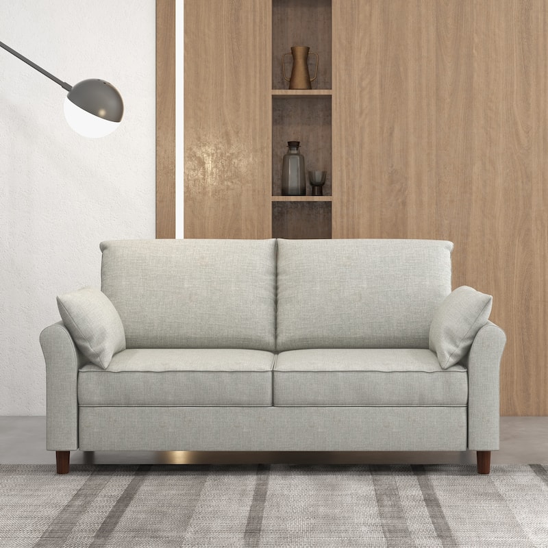 Polyester 3-Seat and 2-Seat Sofa with Cushions - 3seatLightGrey