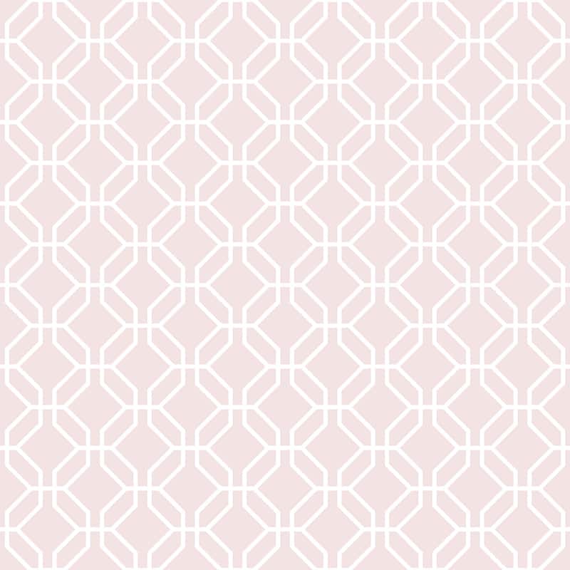 Galerie Wallcoverings Secret Garden Octogonal Trellis Non-woven Matte Wallpaper Roll - 33 feet x 21 inches - Pink