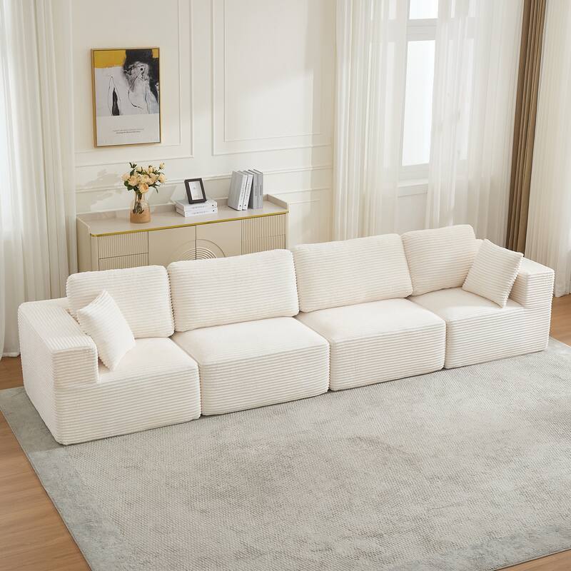 Modular Sectional Sofa Corduroy Customizable Living Room Sofa