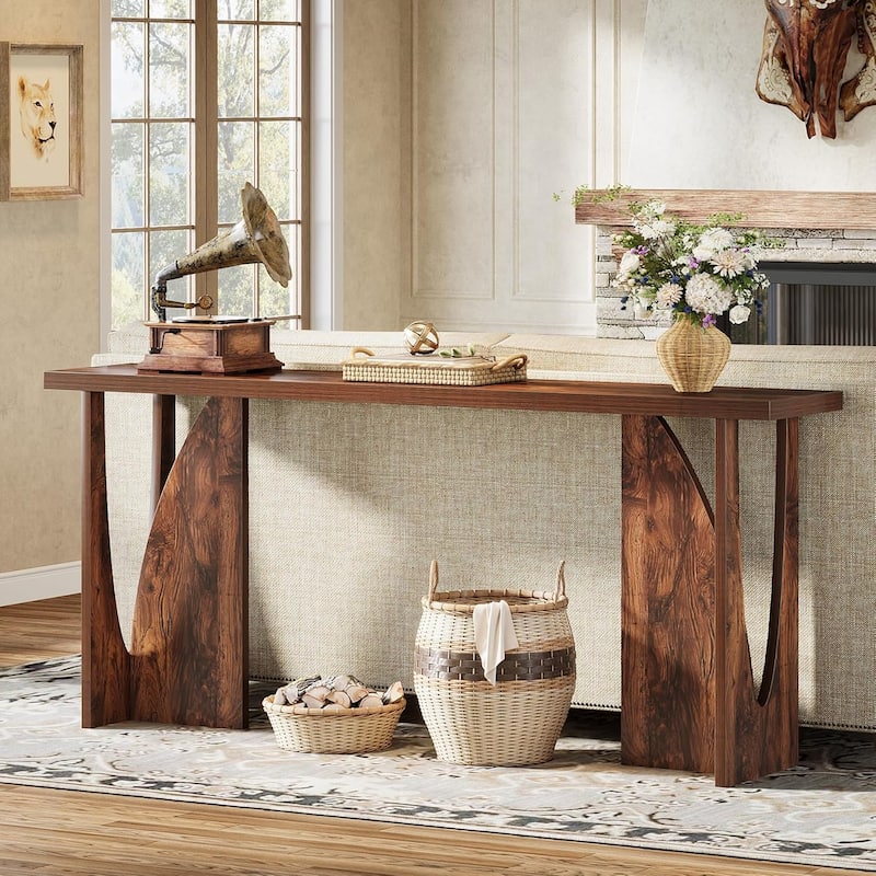 70.9 Inches Extra Long Narrow Console Table for Entryway, Walnut