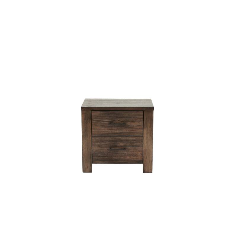 1pc Nightstand Wooden Bedside Table 2x Drawers Storage Bedroom Furniture