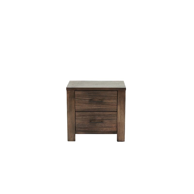 1pc Nightstand Wooden Bedside Table 2x Drawers