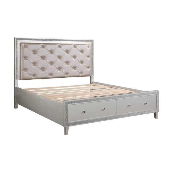 ACME Sliverfluff Queen Bed in PU Champagne - -