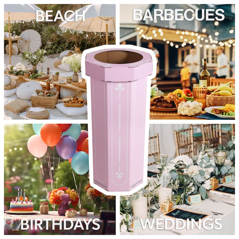 25-Gallon Disposable Cardboard Event Trash Can and Recycling Bin (Set of 2)