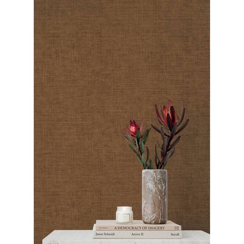 A-Street Prints Alba Copper Open Weave Wallpaper