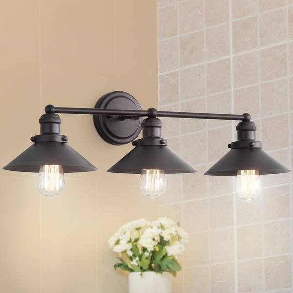 slide 1 of 12, July 26.5" 3-light Metal Vanity Light, Oil Rubbed Bronze by JONATHAN Y