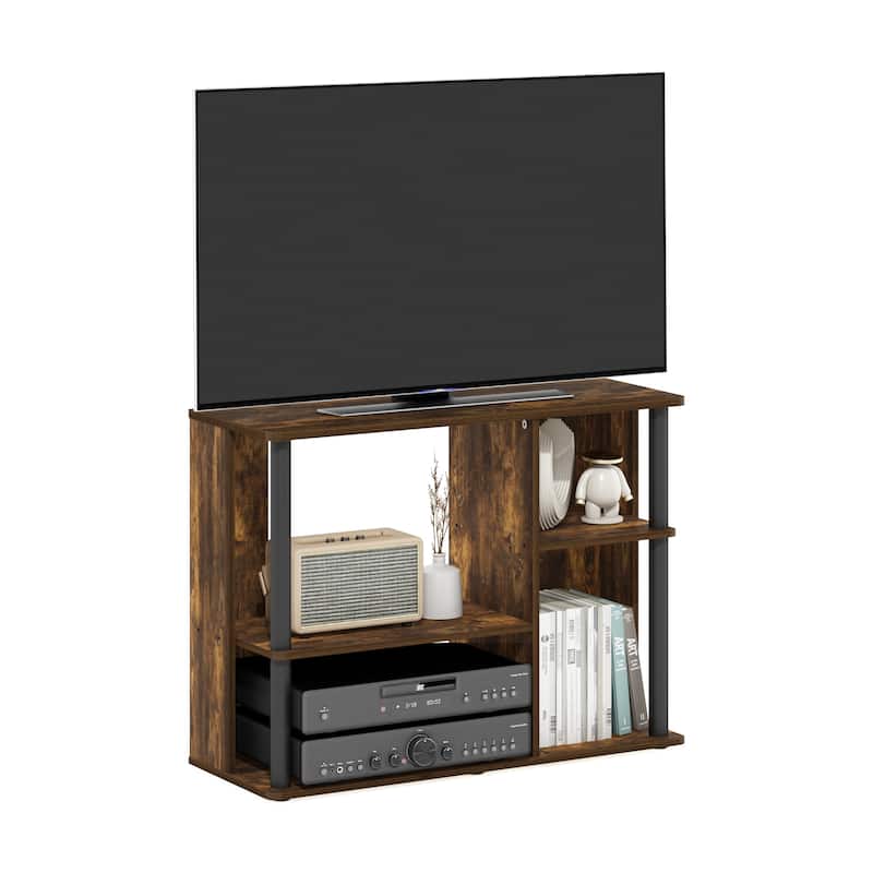 Furinno Classic TV Stand with Plastic Poles for TV up to 40-Inch