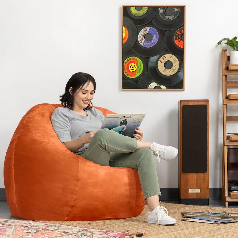 Jaxx 4 Foot Saxx Large Bean Bag Chair and Lounger for Teens and Adults - Microsuede