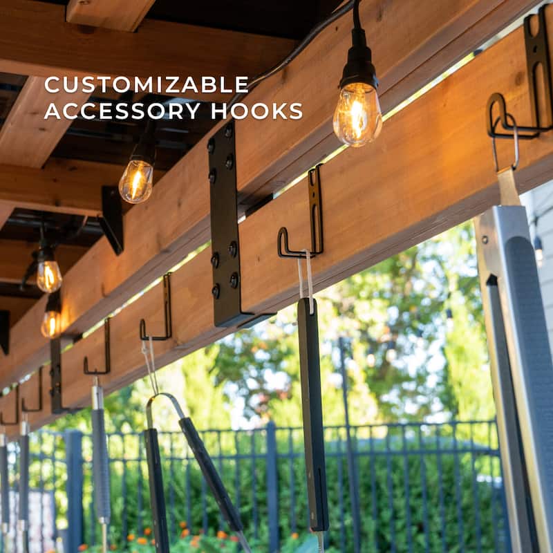 Backyard Discovery Saxony XL 12x6' Cedar Grill Gazebo with Steel Roof