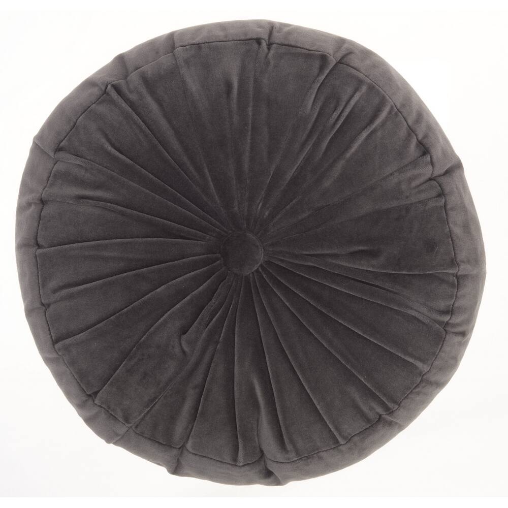 HomeRoots 16" X 16" Light Pink Round Velvet Throw Pillow