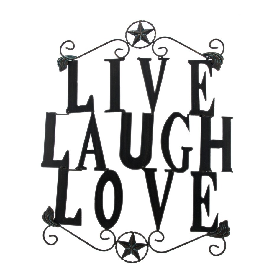 Shop Blackened Bronze Finish Live Laugh Love Metal Word Wall Art Overstock 17666786