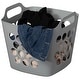 preview thumbnail 2 of 21, Flexible Plastic Laundry Basket - Square Storage Hamper with Side Handles for Easy Carrying - 28 Litter Grey