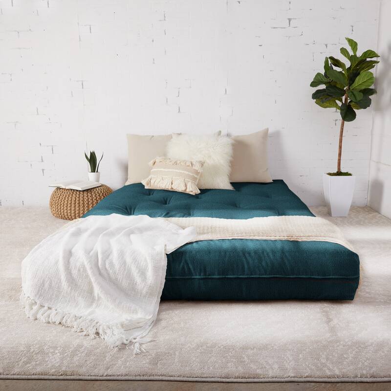 Sorra Home Full Textured 10-inch Futon Mattress (Mattress Only) - Turqouise - Full