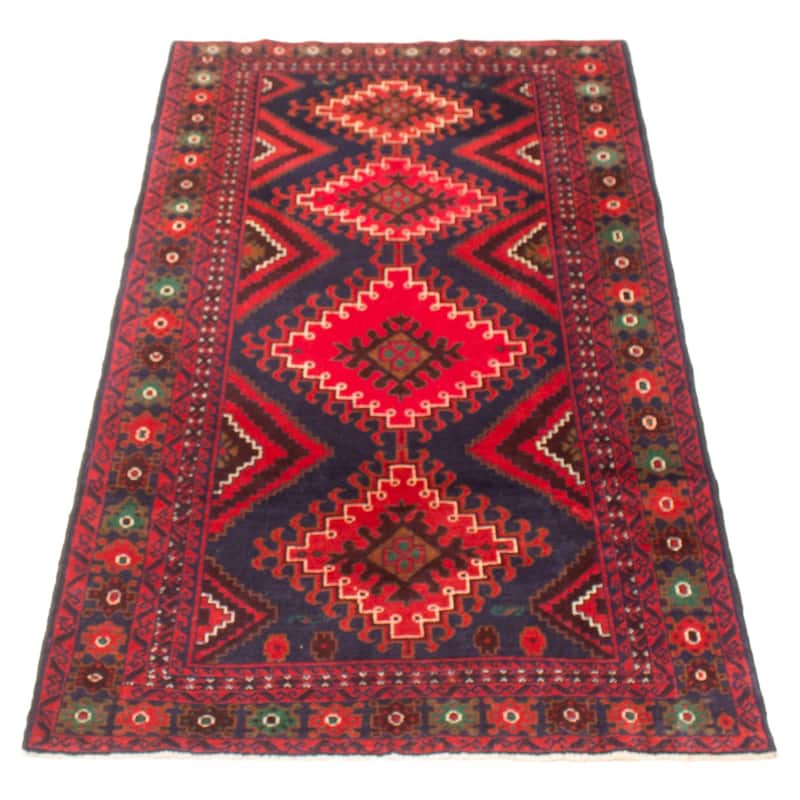 ECARPETGALLERY Hand-knotted Teimani Navy Wool Rug - 3'8 x 6'9